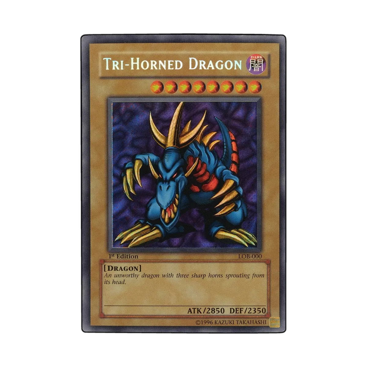 Yu-Gi-Oh!, Legend of Blue Eyes White Dragon, LOB-000, Tri-Horned Dragon, Secret  Rare, 1st Edition | Ungraded